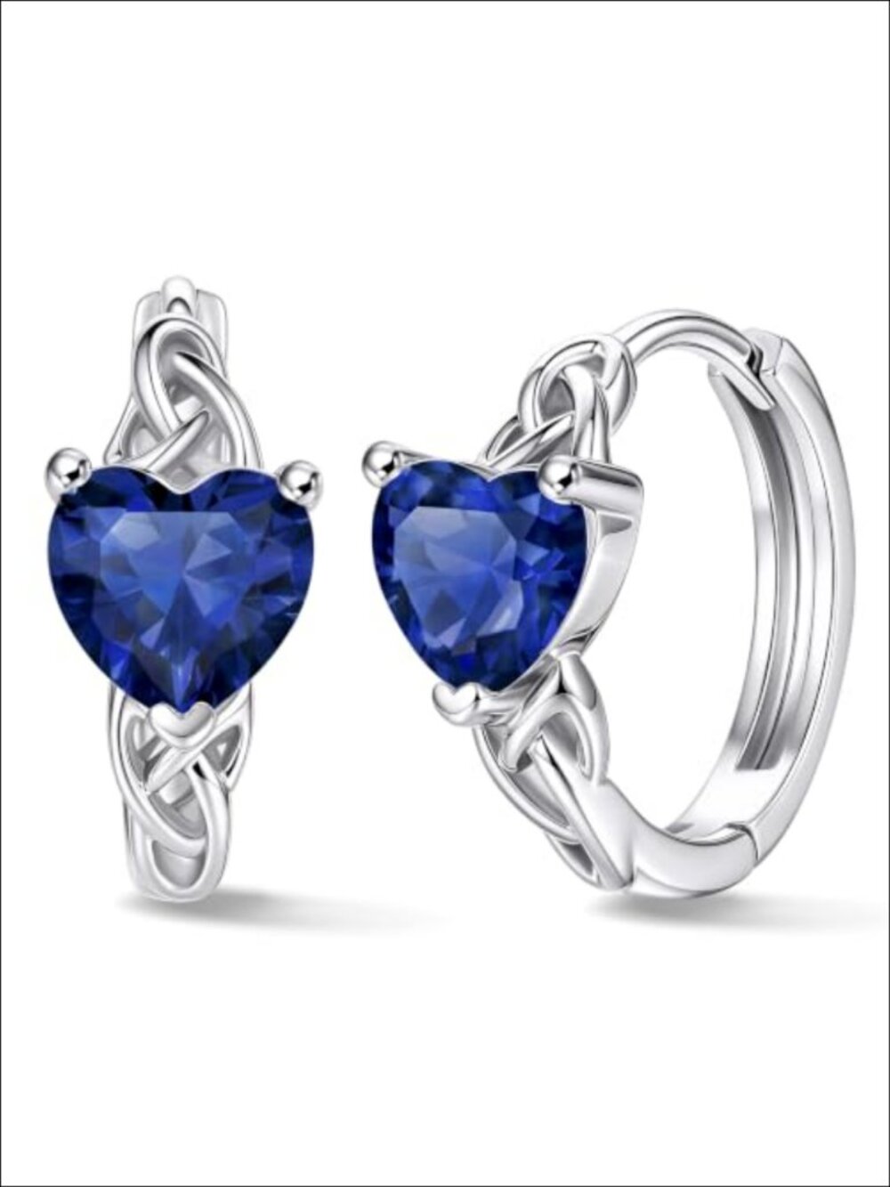 925 Sterling Silver Huggie Hoop Earrings Small Birthstone Hypoallergenic Celtic